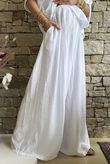 Cyril Crinkelle Wide Leg Pant White